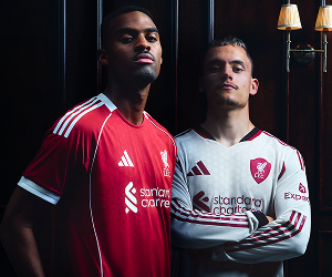 Fanatics: Liverpool FC home and away kits.