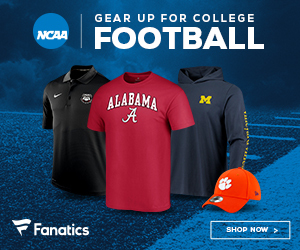 Fanatics: gear up for college football with officially licensed team apparel.