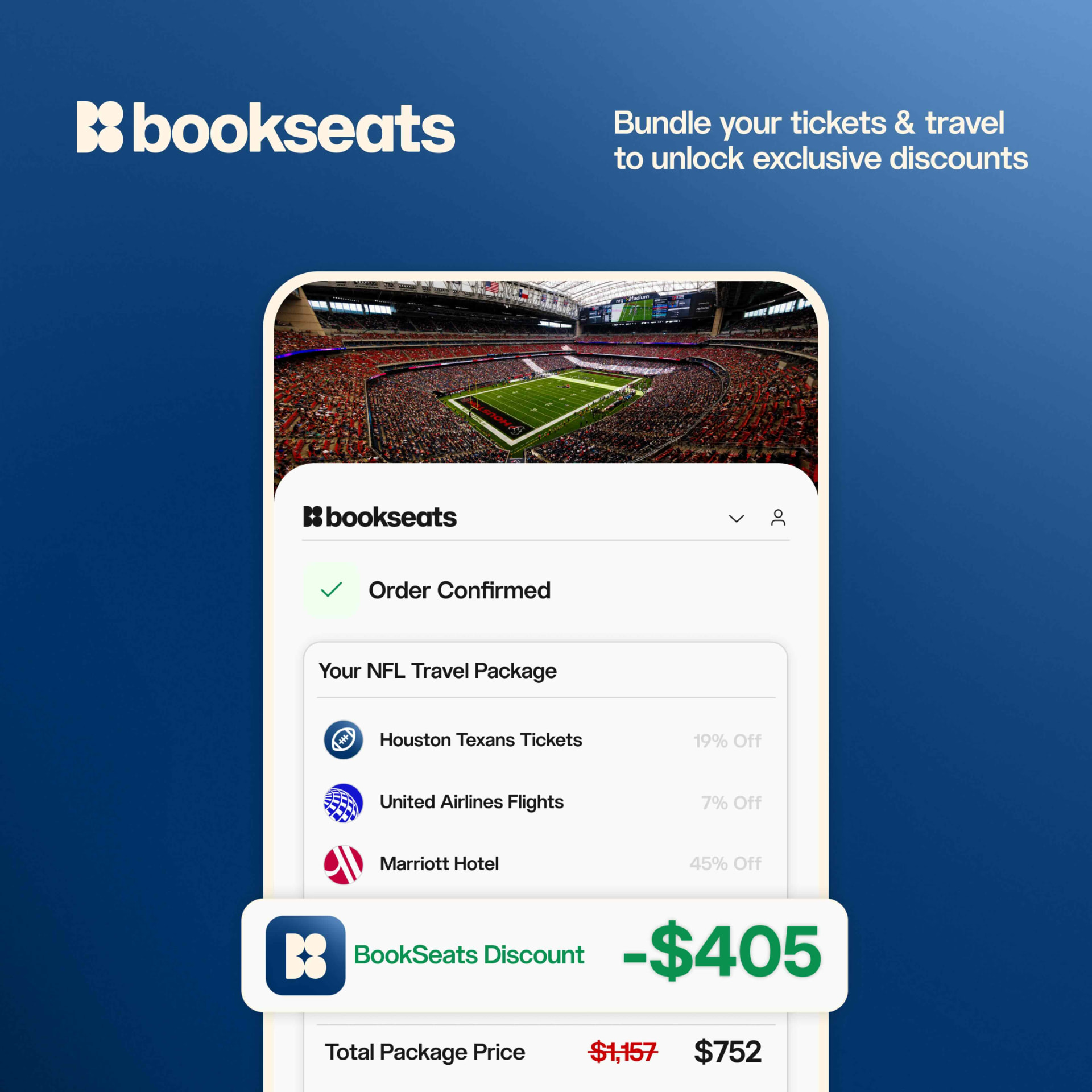 BookSeats: bundle tickets, flights and hotel to unlock package savings.